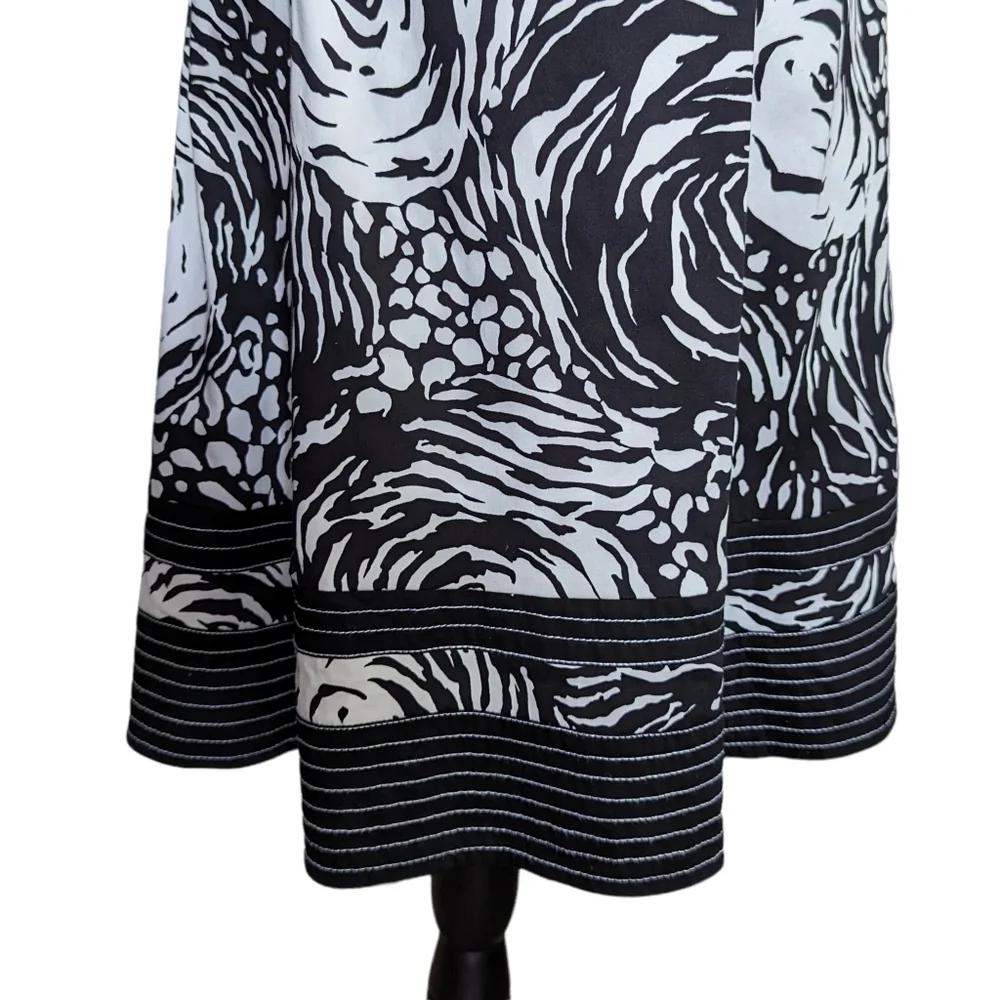 I.N. Studio Black and White Floral Dress Size 14 - Picture 6 of 9